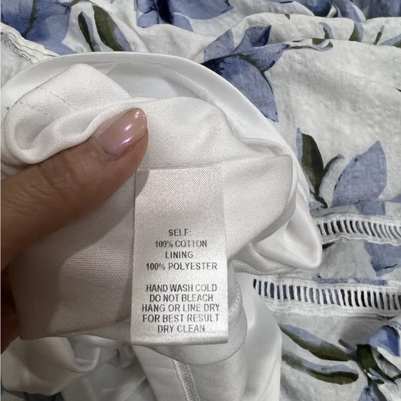 Lulus Zahara Blue and White Romantic Floral  Cotton Midi Dress XL Beach vacay - Picture 6 of 7